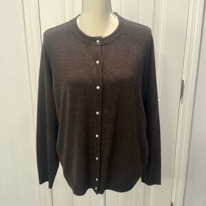 Mercer Street Studio Women's Sweater Cardigan Button Down Size Large Brown